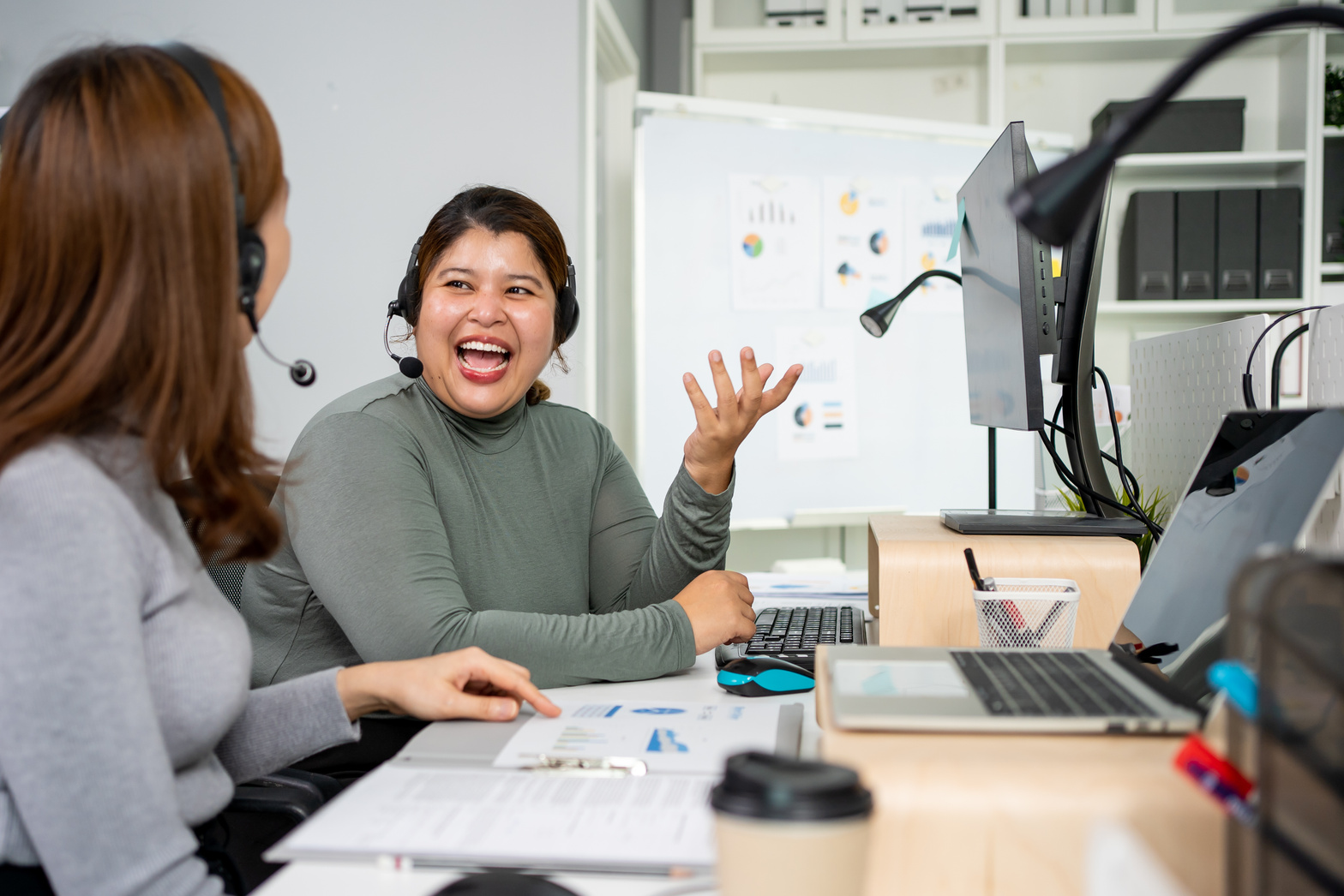 Employees at Work Laughing 